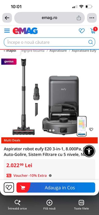 aspirator eufy e20 3 in 1 NOU