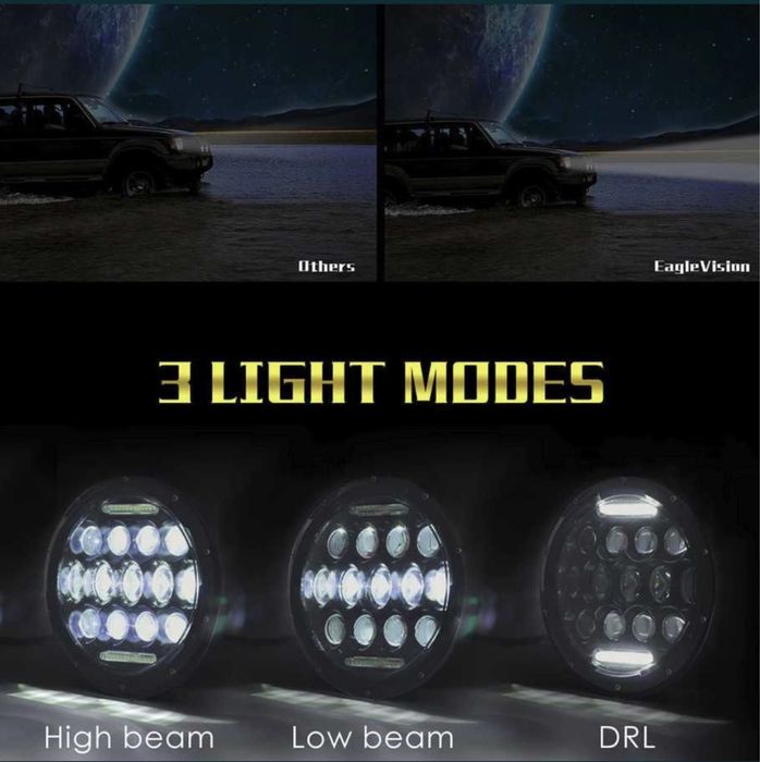 LED Фар 7 инча за вграждане на джип  0835 NEW !!!