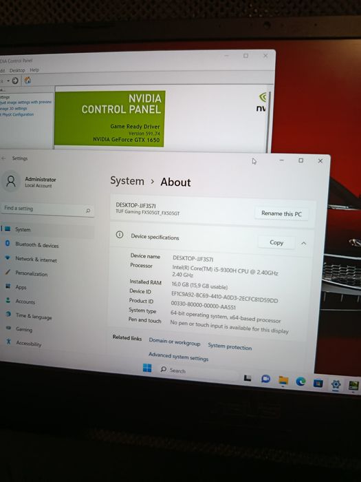 Laptop GTX 1650  i5 9300H cu RAM 16GB DISPLAY 144 HZ  SSD 500GB