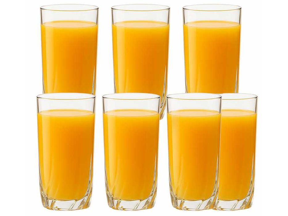 Комплект от 6 високи стъклени чаши за студени напитки – 340 мл