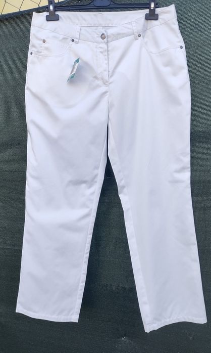 2 perechi Pantaloni jeans albi dama mixt bumbac sau pantaloni medicali infirmiera asistenta + blugi