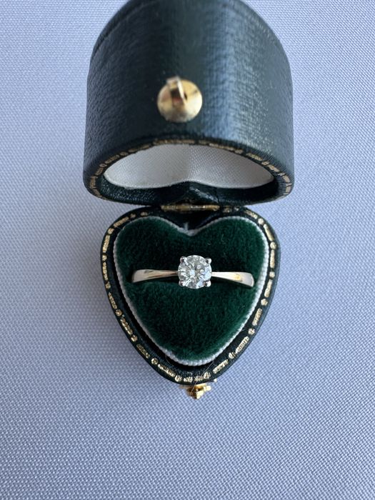 Inel logodna aur 9 k si diamant 0,33 ct