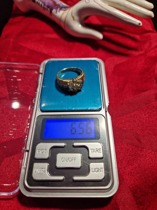 Изключителен сребърен пръстен с позлата и цитрин