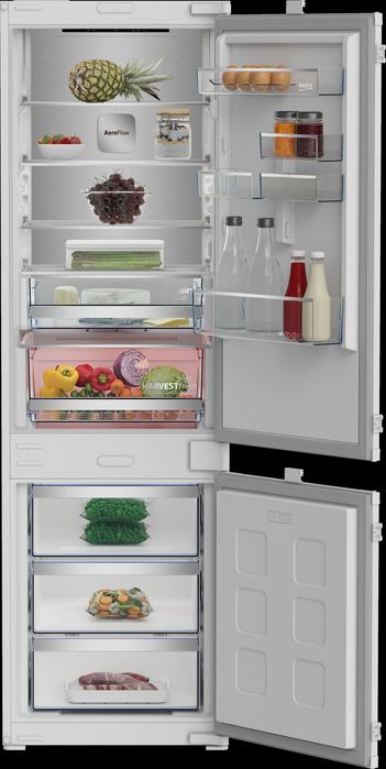 Нов инверторен хладилник с фризер за вграждане Beko B7 177 см