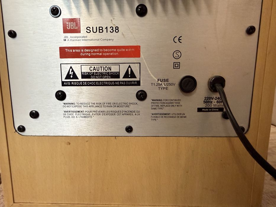 JBL SUB-138 8” Subwoofer