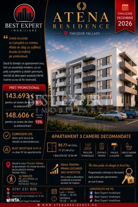 3 Camere | Bloc Boutique | Pallady | Parcare Acoperita | Avans 50% | C — fotografia 1