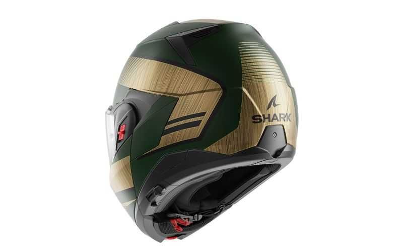 Модуларна Отваряема  мото каска за мотор SHARK OXO SIKTER Green/Golden