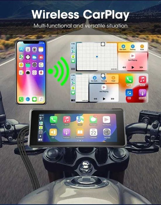 БЕЗЖИЧЕН CARPLAY за мотор 8,1" водоустойчив