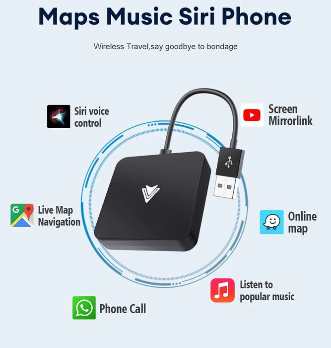 Adaptor Wireless CarPlay - Conexiune WiFi 5Ghz și Bluetooth