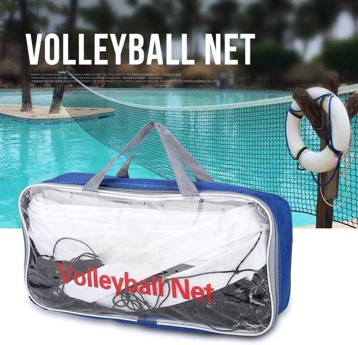 Fileu de volei si badminton portabil negru 9.5x1m geanta de transport