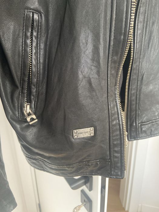 Кожено яке дизел оригинално  телешка естествена кожа л размер