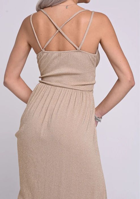 НОВА С ЕТИКЕТ !! Yoncy  - официална дълга златна рокля