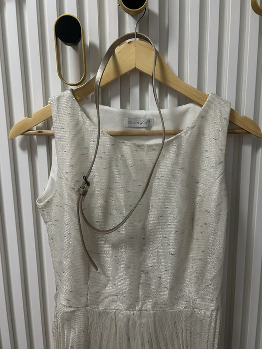 Rochie albă plisată