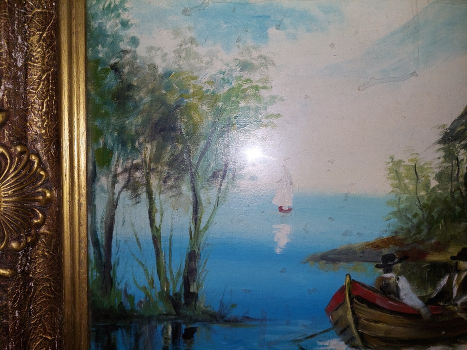 Tablou, ulei pe panza, "Peisaj de munte".