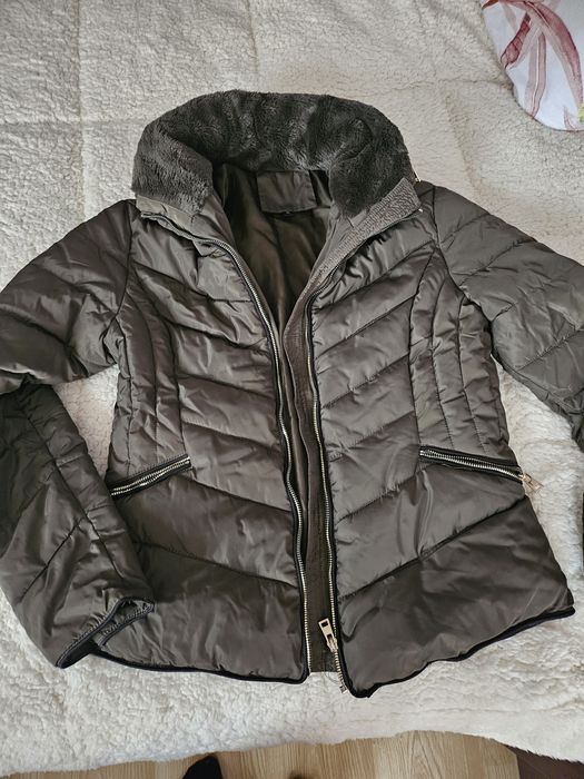 Топло зимно яке в зелен цвят