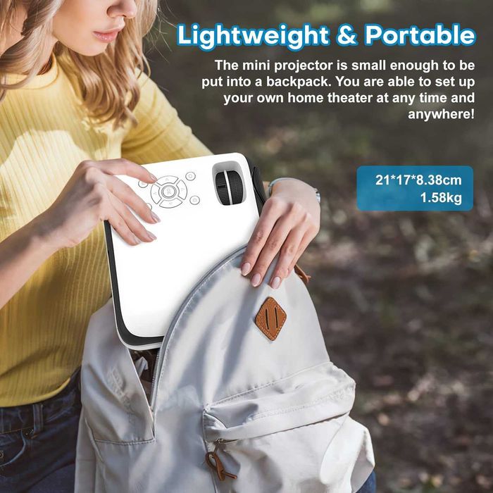 Videoproiector Topvision H1 FullHD, 9500 Lumeni, ecran de 100 inchi in