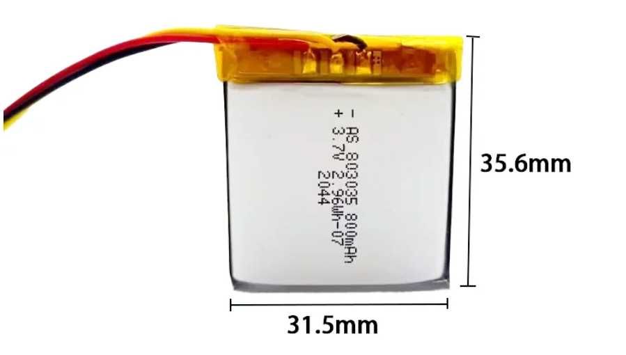 Литиево-полимерна батерия 3.7V 800mAh (модел 803035)
