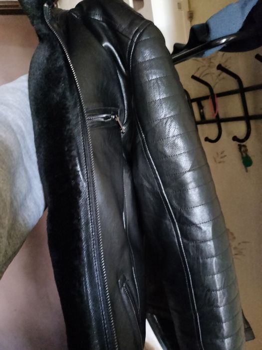 Куртка кожаная зимняя