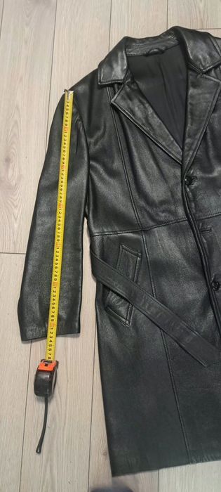 Haină vintage din piele naturală neagră (Mărimea L-XL / 52-54)