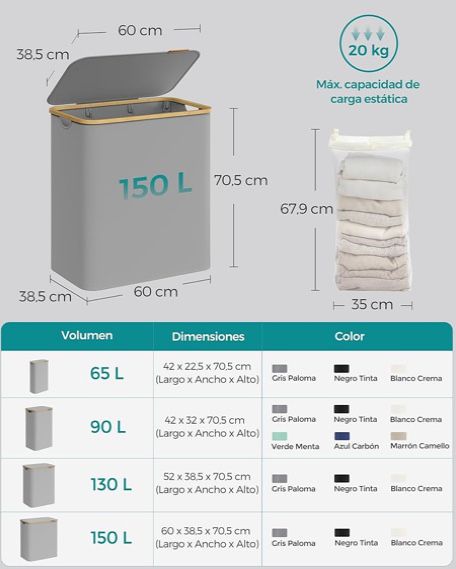 Голям кош за пране SONGMICS