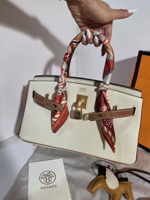 Налична чанта Hermes Birkin двуцветна