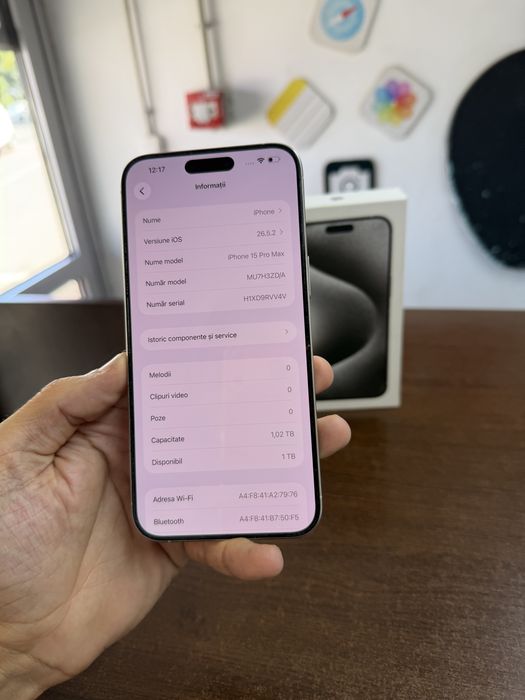 Vand Iphone 15 Pro Max 1 Tb Silver Full box