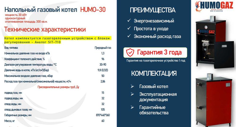 эконом газовый котел напольный для домов, административных зданий