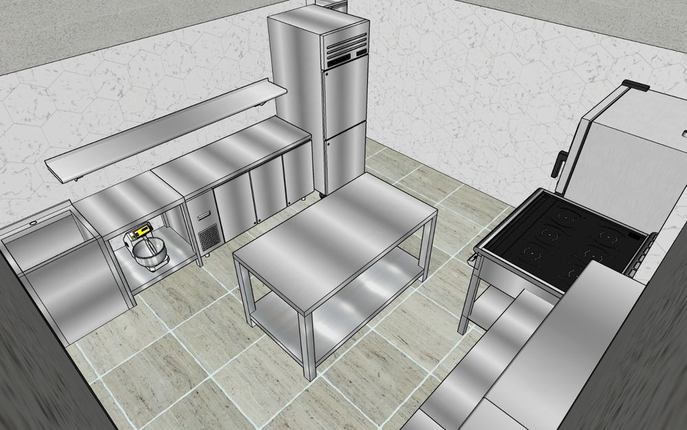 Расстановка кухни 3д