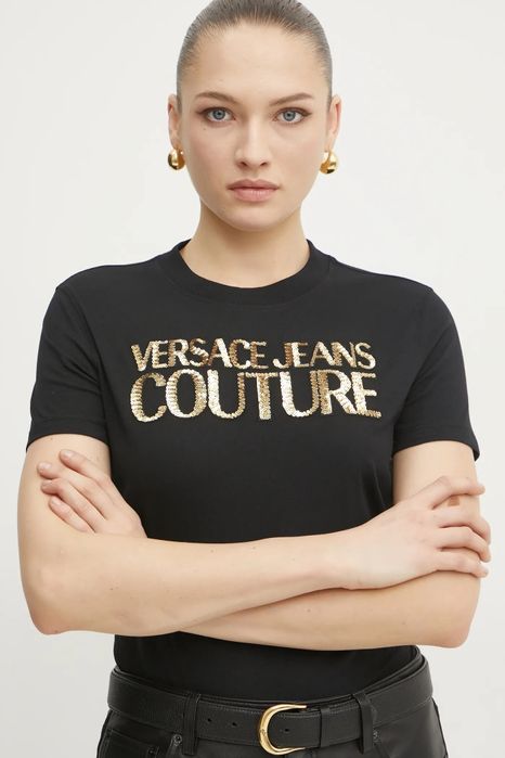 Дамска тениска Versace Jeans Couture Sequin logo T-shirt