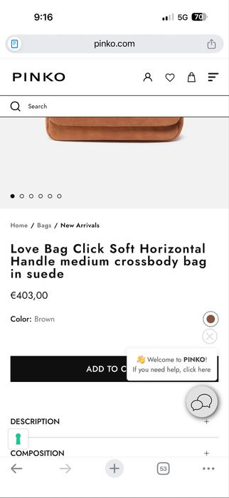 Чанта Pinko camel