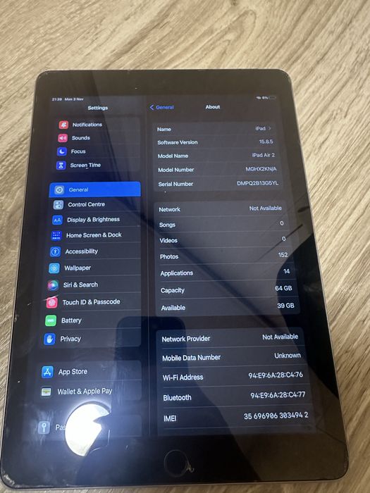 Ipad Air 2 64G Black