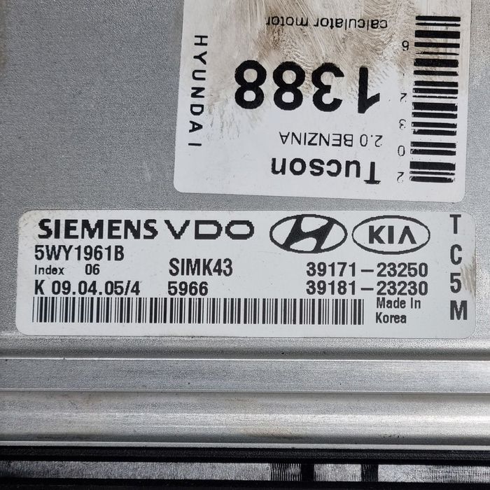 Calculator motor Hyundai Tucson 2.0 BENZINA 2006 - 2010 141CP Manuala G4GC Euro5 (1388) ...