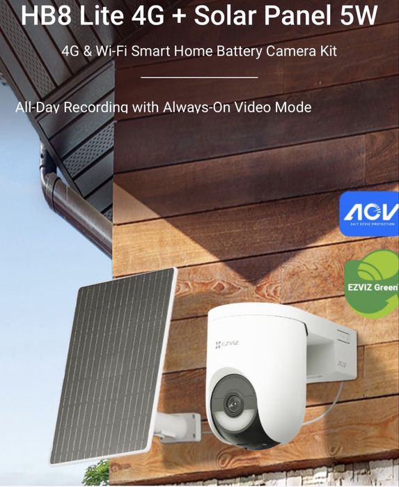 EZVIZ HB8 Lite 4G — SIM-karta va Wi-Fi bilan ishlovchi aqlli kamera!
