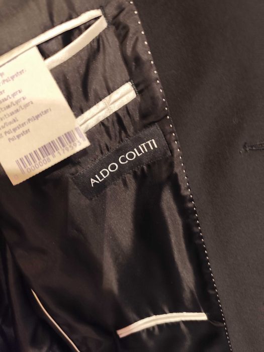 Costum slim 52 XL premium Aldo Colliti lana 100% negru