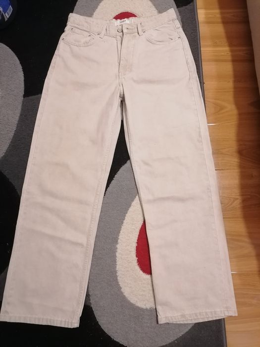 Blugi Pull&Bear, bej, bărbătești, mărimea 42, drepti