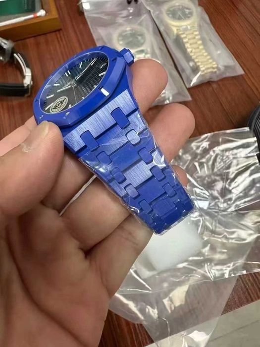 Audemars Piguet Royal Oak керамика синьо-бяла