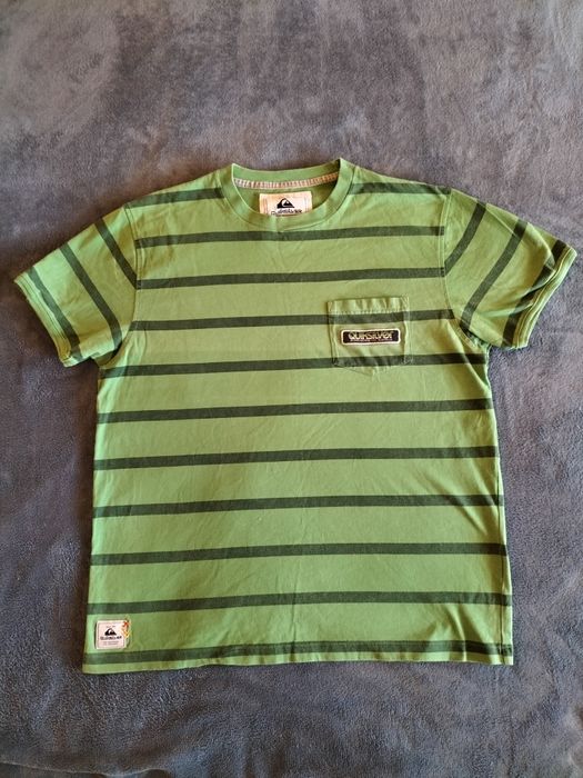 Tricou barbati, verde cu dungi, marimea L