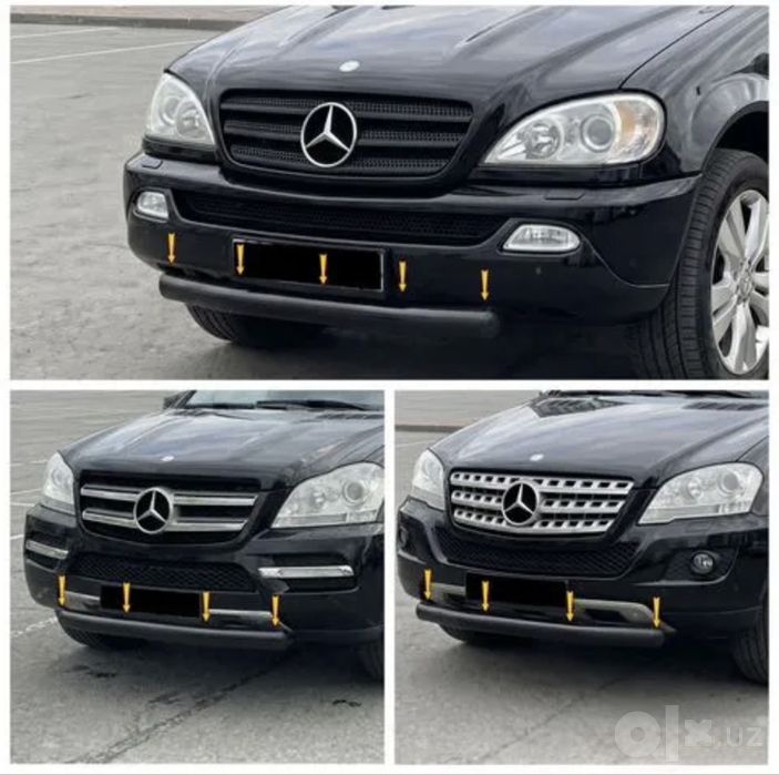 Защита бампера Mercedes w164 ml, gl w164 w163