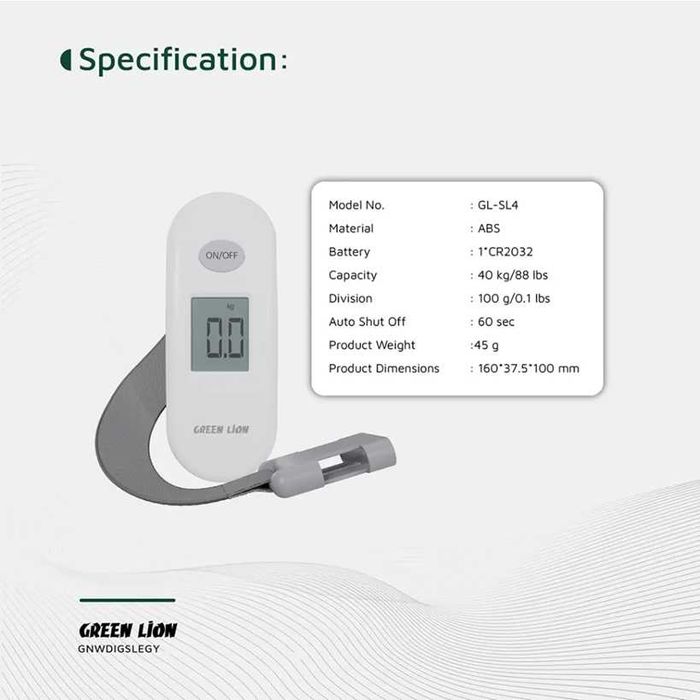 Green Lion Digital Luggage Scale Дорожные ручные весы для багажа