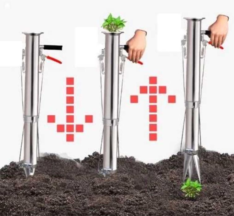 Plantator Rasaduri Profesional cu 1 maner ergonomic Inox