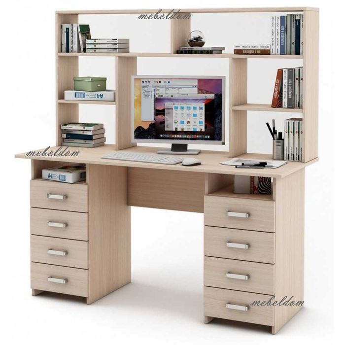 Бюро 143см. с надстройка и 8 чекмеджета(код-1131)