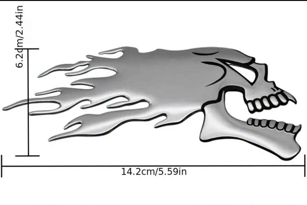 Релефни 3D черепи стикер, 2 броя