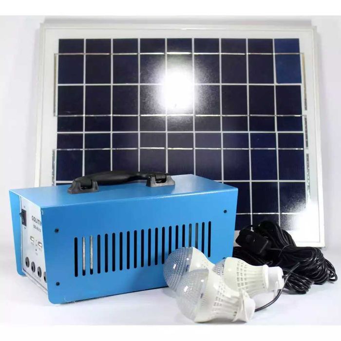 Panou solar 20w invertor priza 220v 100w 3 becuri alimentare TV