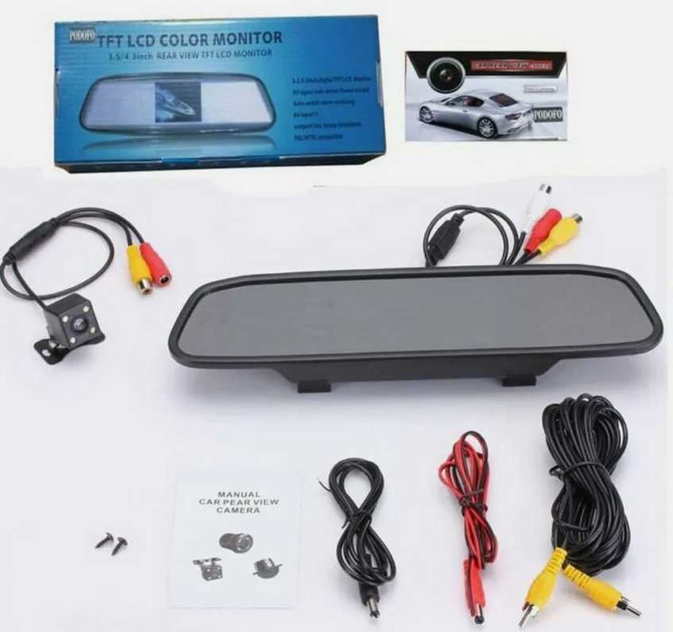 Огледало за обратно виждане с 4,3 инчов дисплей и камера за заден ход.