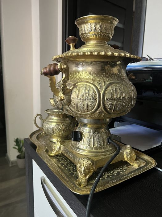 Set pentru ceai turcesc din alama/bronz samovar