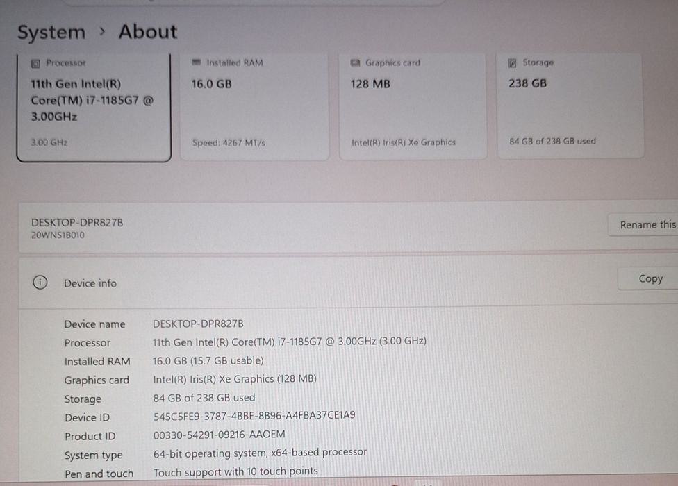 Lenovo ThinkPad T14s touchscreen + зарядно с перфектна батерия