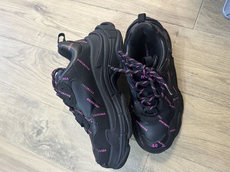 Balenciaga Triple S originali cu factura femei 40 negru/roz