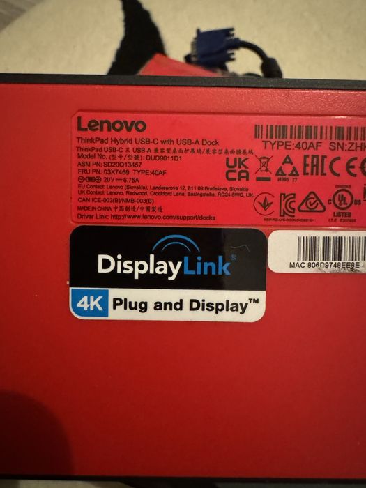Dock Lenovo thunderbolt 3/usb C,usb C-usb A ca nou