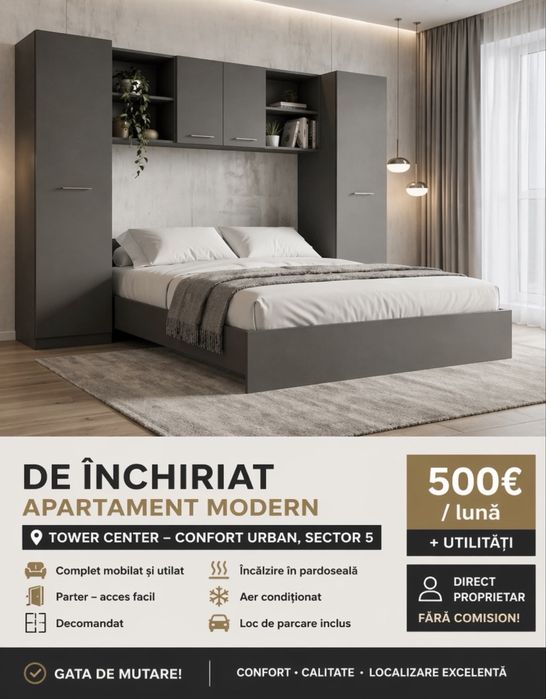 De închiriat apartament – Tower Center, Confort Urban, Sector 5