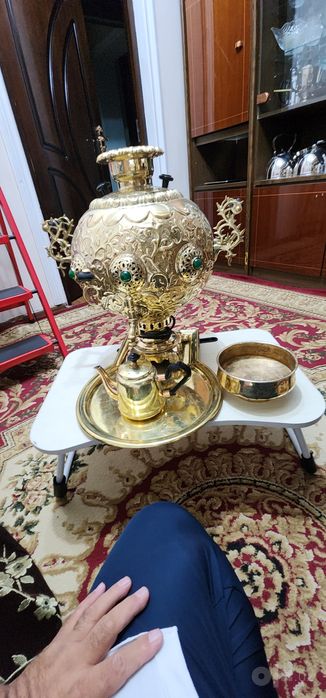 Самовар 10 литров электрический Латунь